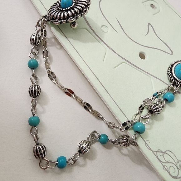 NEW Turquoise Stone Western Ear Cuff Earrings Boho - Picture 6 of 7